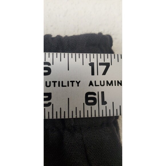 Old Navy Linen Pants High Rise Wide Leg Straight Comfort Waist Rayon Black Sz L - Picture 9 of 16